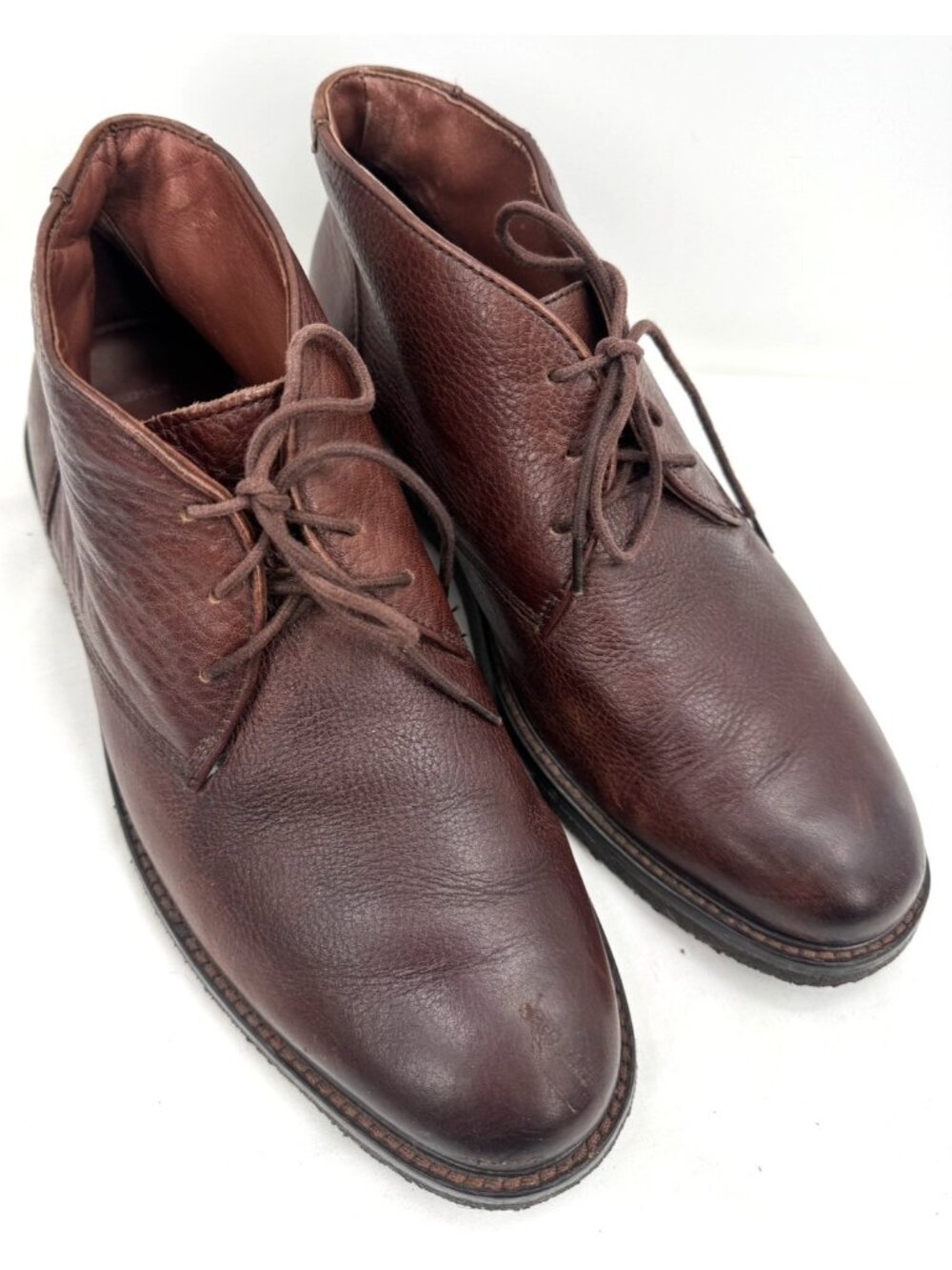 Johnston & Murphy Cognac Brown Sheepskin Luxury Leather Chukka Boots Mens Sz 8